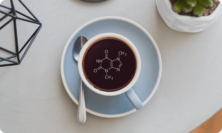 Coffee With Caffeine Chemistry Symbol in It