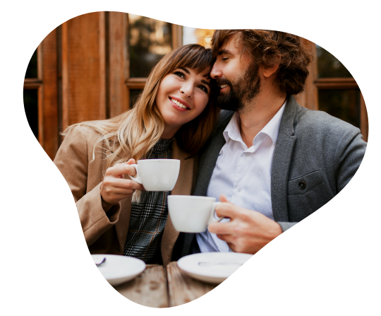 Couple drinking coffee