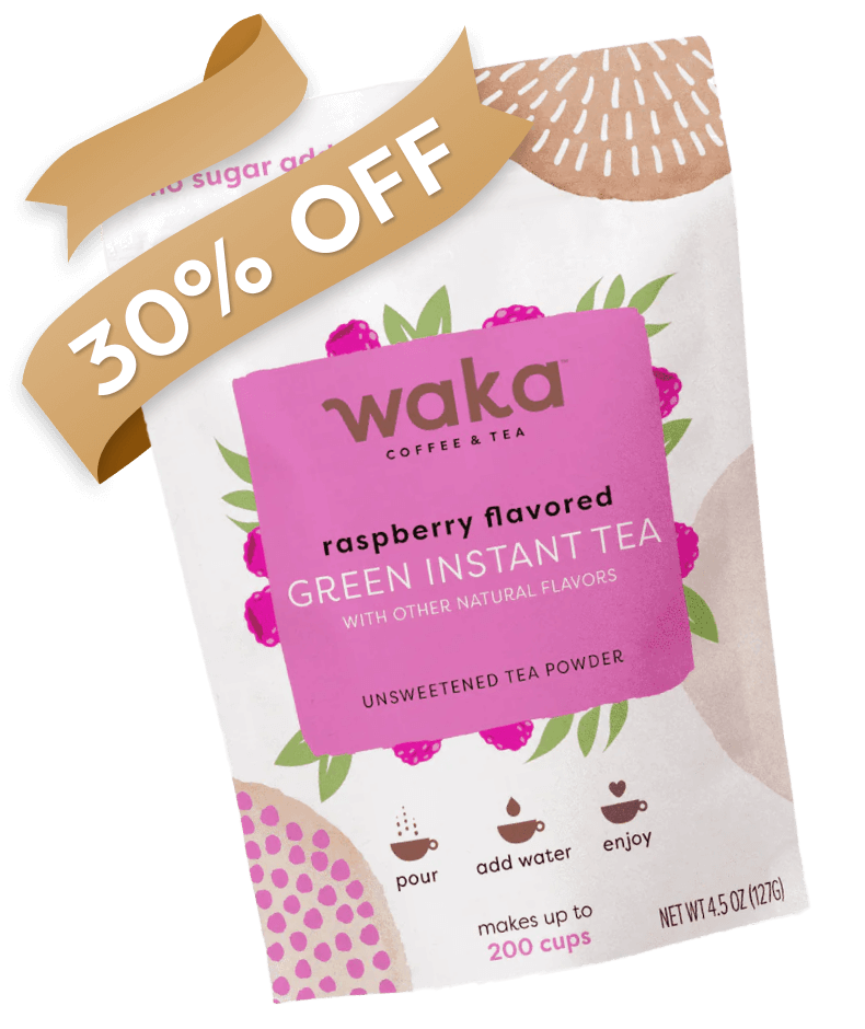 30% Off Unsweetened Raspberry Flavored Green Instant Tea 4.5 oz Bag