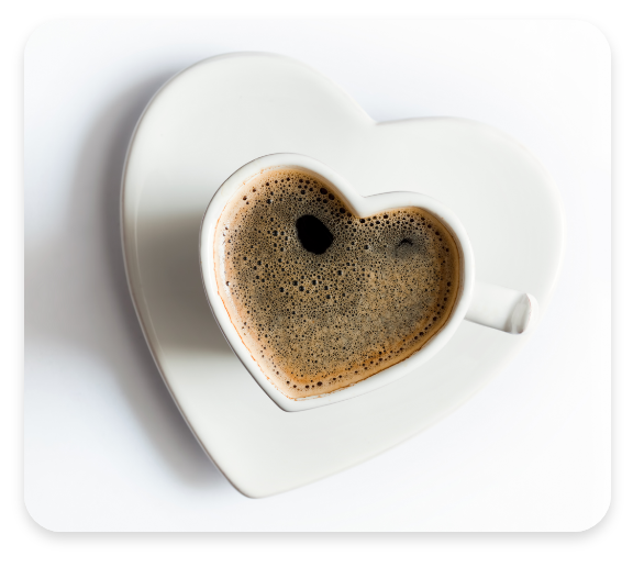 Coffee in a Heart Shaped Mug