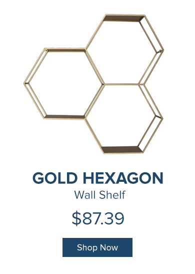 Gold Hexagon Wall Shelf