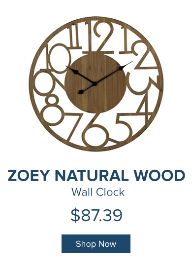 Zoey Natural Wood Wall Clock 