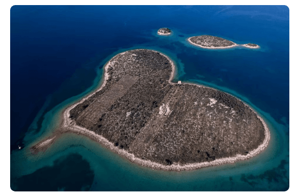 Heart-shaped island in Croatia