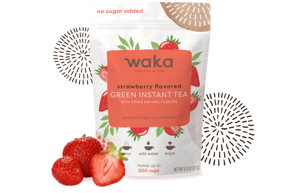 Unsweetened Strawberry Flavored Green Instant Tea 4.5 oz Bag