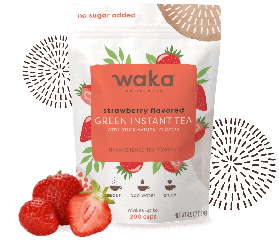 Unsweetened Strawberry Flavored Green Instant Tea 4.5 oz Bag