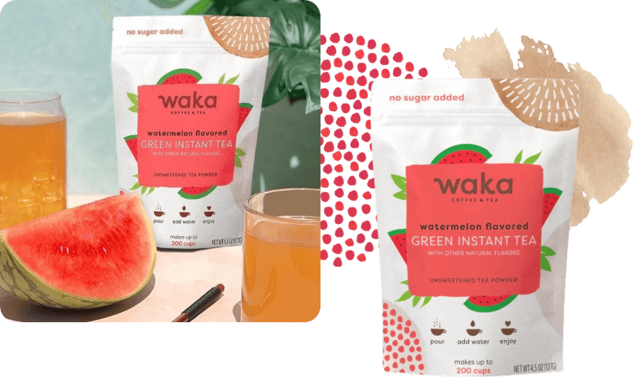 Unsweetened Watermelon Flavored Green Instant Tea 4.5 oz Bag