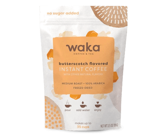 Unsweetened Butterscotch Flavored Premium Instant Coffee 3.5 oz Bulk Bag