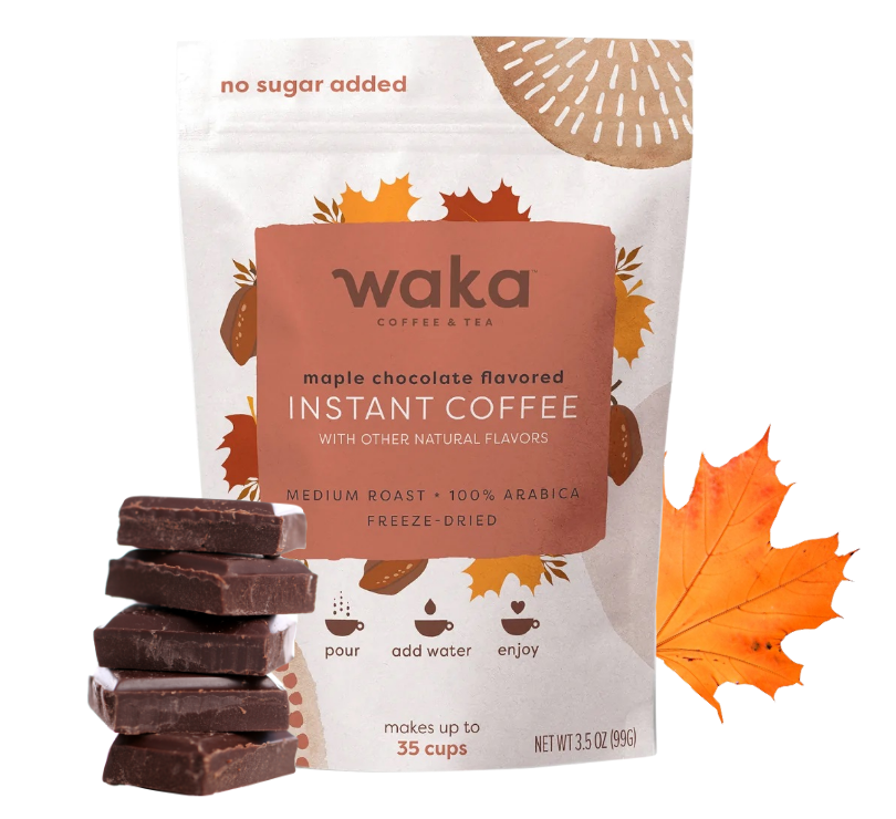 Unsweetened Maple Chocolate Flavored Instant Coffee 3.5 oz Bag