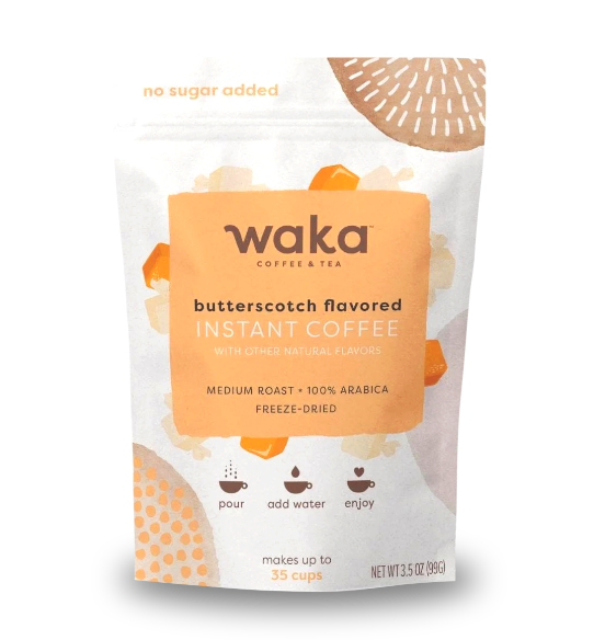 Unsweetened Butterscotch Flavored Premium Instant Coffee 3.5 oz Bulk Bag