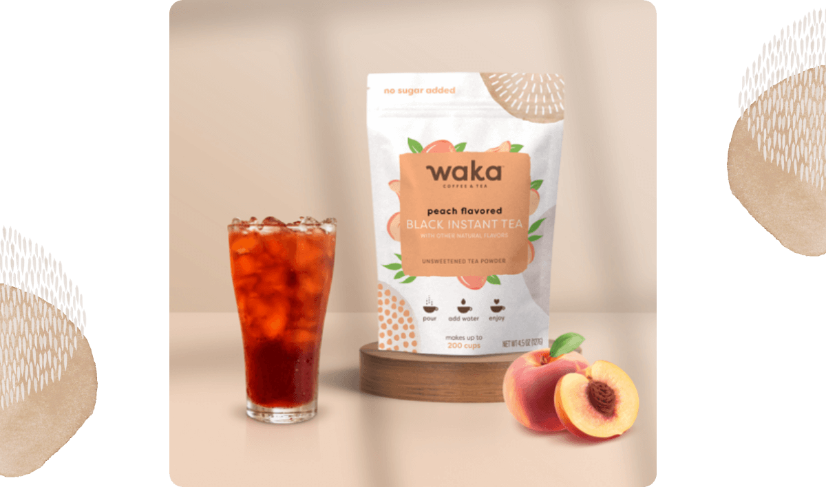 Unsweetened Peach Flavored Black Instant Tea 4.5 oz Bag