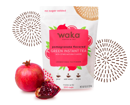 Unsweetened Pomegranate Flavored Green Instant Tea 4.5 oz Bag