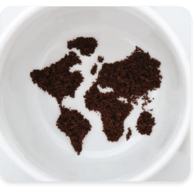 World Map Made From Coffee Beans