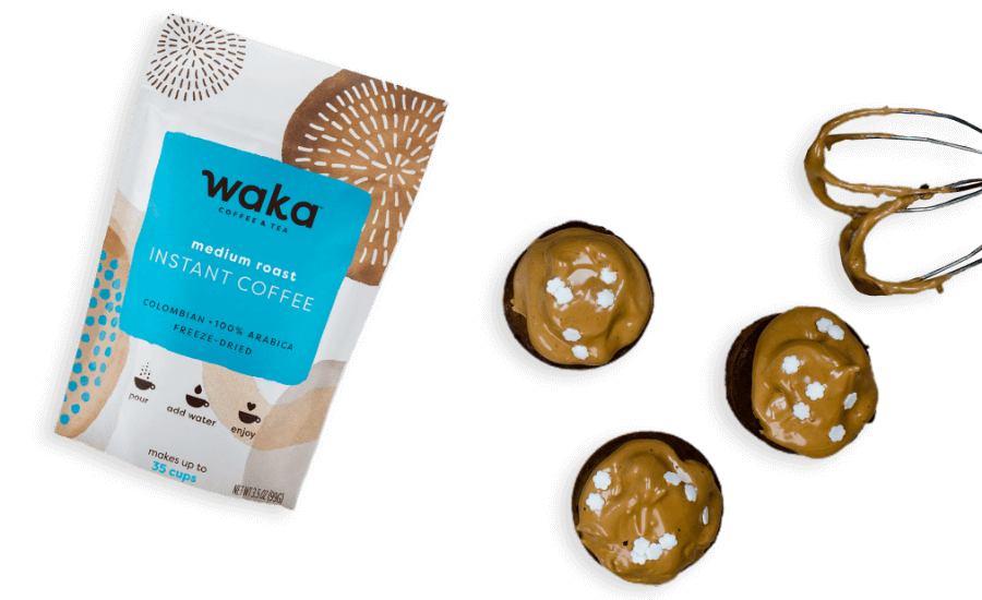 Dalgona Coffee Brownie Muffins & Waka Colombian Instant Coffee