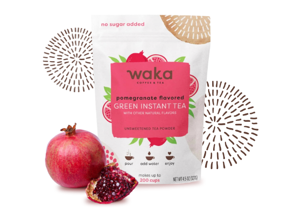 Unsweetened Pomegranate Flavored Green Instant Tea 4.5 oz Bag