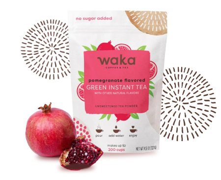 Unsweetened Pomegranate Flavored Green Instant Tea 4.5 oz Bag