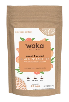 Unsweetened Peach Flavored Black Instant Tea Sample Packet (20 Servings)
