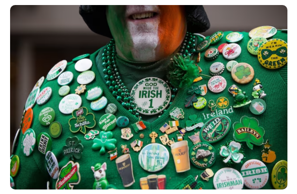 Man wearing St. Patrick's Day symbols