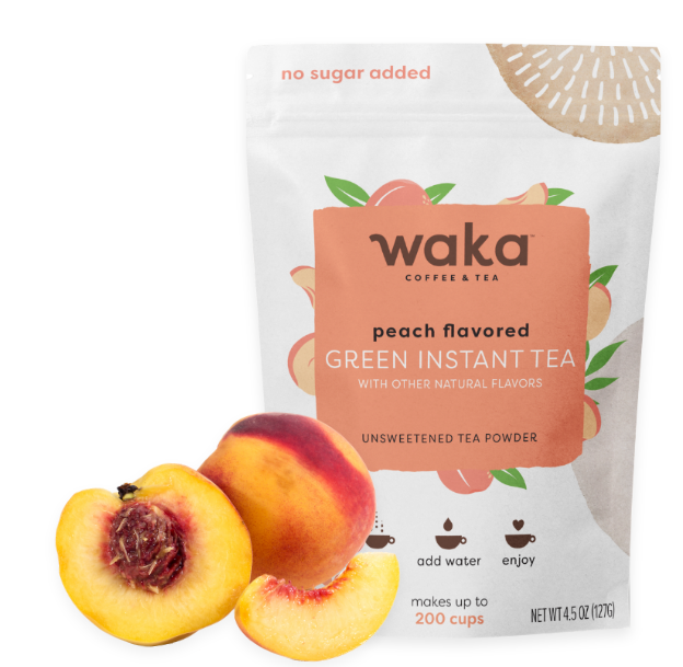 Unsweetened Peach Flavored Green Instant Tea 4.5 oz Bag