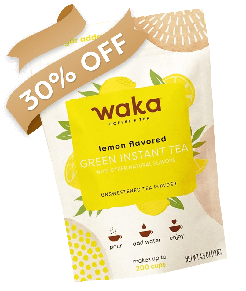 30% Off Unsweetened Lemon Flavored Green Instant Tea 4.5 oz Bag