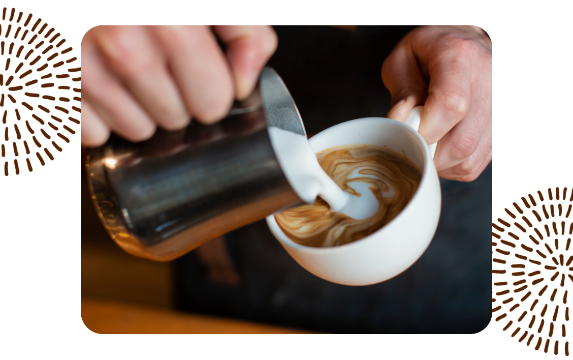 Man making latte art