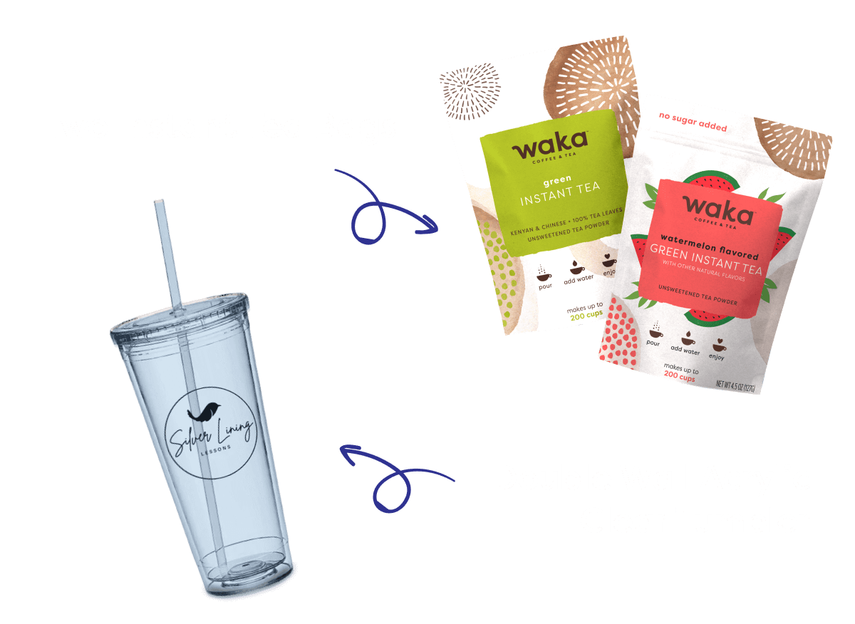 Two Instant Tea Bags | Double Wall Acrylic Clear Tumbler