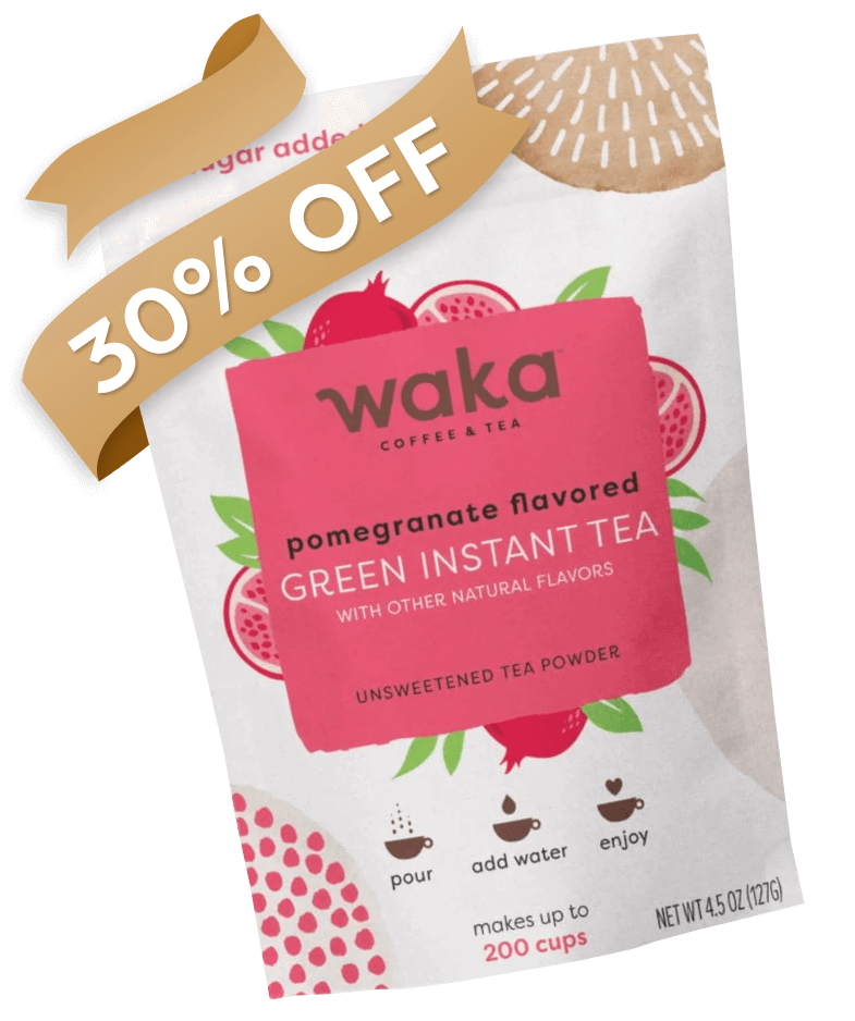 30% Off Unsweetened Pomegranate Flavored Green Instant Tea 4.5 oz Bag