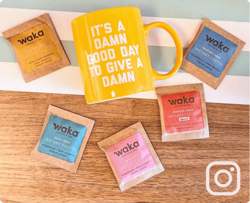 Waka Instant Coffee Samples - Photo by gilbertwhitneysquare on Instagram