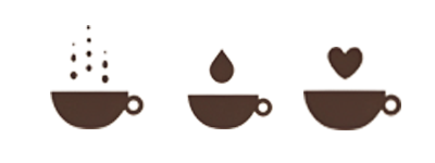 Coffee Cups | Pour Coffee, Water & some Love | Graphic Symbols